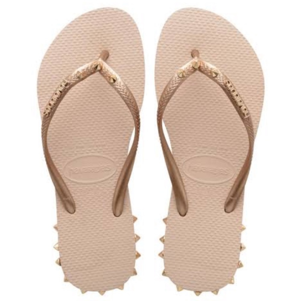 Spiked Havaianas Slim Rocky Rose Gold Ballet - Picture 2 of 8